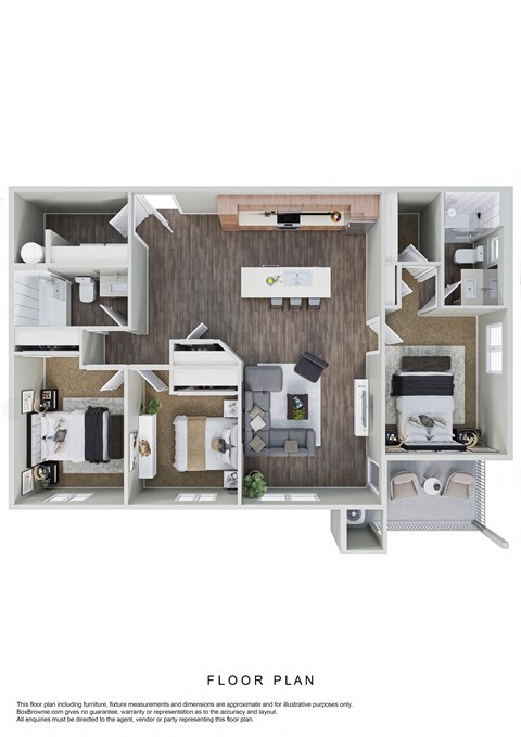 Ridge View Three Bedroom Two Bathroom Floorplan B